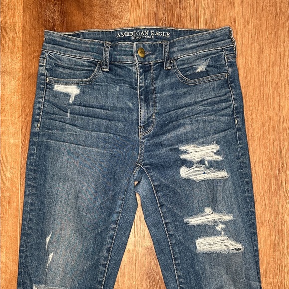 American Eagle Outfitters Dark Blue Skinny Jeans - Picture 3 of 11